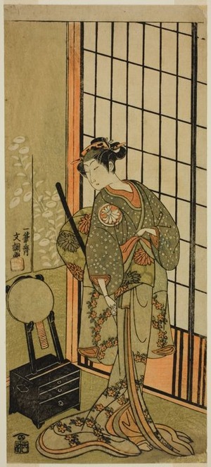 一筆斉文調: The Actor Segawa Kikunojo II as Princess Hitomaru (Hitormaru Hime) (?) in te Play Soga Moyo Aigo no Wakamatsu (?), Performed at the Nakamura Theater (?) in the First Month, 1769 (?) - シカゴ美術館