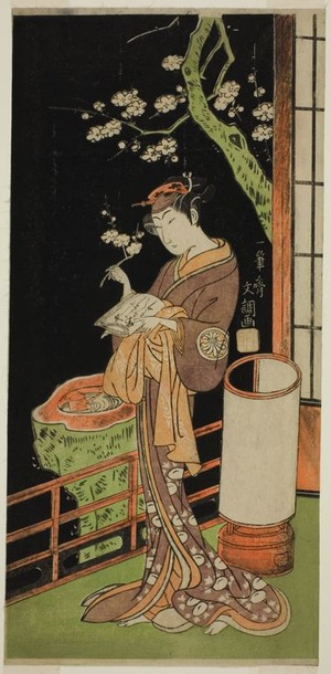 一筆斉文調: The Actor Segawa Kikunojo II as Oiso no Tora in the Play Soga Moyo Aigo no Wakamatsu, Performed at the Nakamura Theater in the First Month, 1769 - シカゴ美術館