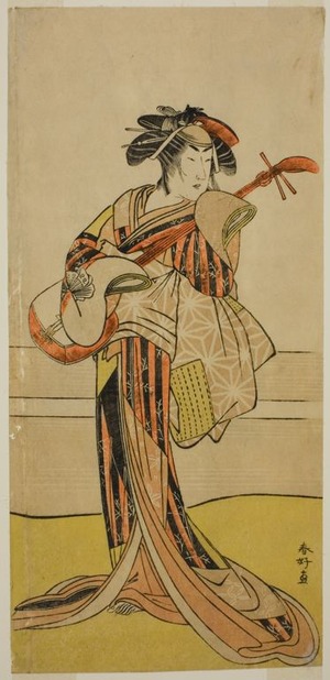 勝川春好: The Actor Yamashita Mangiku I as Osan in the Play Kitekaeru Nishiki no Wakayaka, Performed at the Nakamura Theater in the Eleventh Month, 1780 - シカゴ美術館