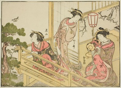 勝川春章: Women of the Chojiya House of Pleasure (Early Summer) - シカゴ美術館