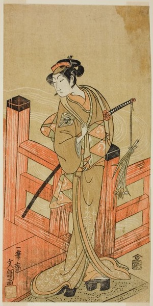 Ippitsusai Buncho: The Actor Nakamura Matsue I as Tsuchiya Umegawa Disguised as the Female Sumo Wrestler Oyodo (?) in the Play Naniwa no Onna-zumo (?), Performed at the Nakamura Theater (?) in the Sixth Month, 1770 (?) - Art Institute of Chicago