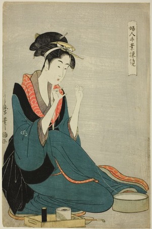 Kitagawa Utamaro: Seated woman (O o Tsumu) - Art Institute of Chicago