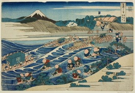 Katsushika Hokusai: Fuji from Kanaya on the Tokaido (Tokaido Kanaya no Fuji), from the series Thirty-six Views of Mt. Fuji (Fugaku sanjurokkei) - Art Institute of Chicago