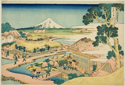 葛飾北斎: The Tea Plantation of Katakura in Suruga Province (Sunshu Katakura chaen no Fuji), from the series Thirty-six Views of Mount Fuji (Fugaku sanjurokkei) - シカゴ美術館