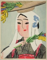Maekawa Sempan: A Flower Girl of Kyoto - シカゴ美術館