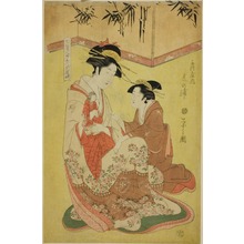 Hosoda Eishi: Beauties Parodying the Seven Sages - A Selection of Younger Courtesans (Shichi kenjin yatsushi bijin shinzô zoroe): Shinoura of the Tsuruya - Art Institute of Chicago