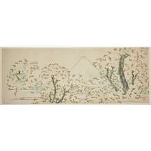 Katsushika Hokusai: Mount Fuji with Cherry Trees in Bloom - Art Institute of Chicago