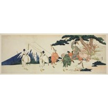 Katsushika Hokusai, 葛飾北斎 (Katsushika Hokusai)创作的日本版画《The Eastern Journey of the Celebrated Poet Ariwara no Narihira》