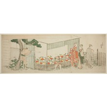 Japanischer Druck "The Peony Show" von Katsushika Hokusai, 葛飾北斎 (Katsushika Hokusai)