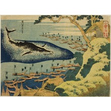 葛飾北斎: Whaling off the Coast of the Goto Islands (Goto kujira tsuki), from the series 