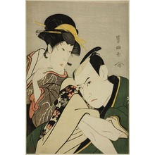 Utagawa Toyokuni I: Ichikawa Yaozo lll in the Role of Takebe Genzo and Iwai Kiyotaro in the Role of Tonami - Art Institute of Chicago