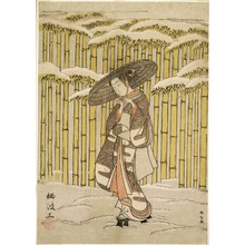 鈴木春信: Passing the Bamboo Grove - シカゴ美術館