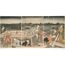 Japanischer Druck "Pleasure-boating on the Sumida River (Sumidagawa funa-asobi)" von Kitagawa Utamaro, 喜多川歌麿 (Kitagawa Utamaro)