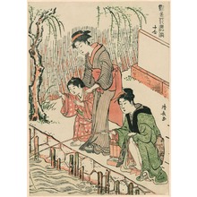 Torii Kiyonaga: Fishing (Sakana tsuri) from the series Beauties in Flowerlike Styles, Ten in Set (Enshoku hana fuzoku, Ju awase) - Art Institute of Chicago