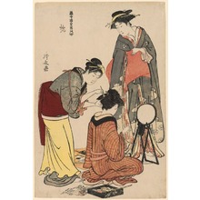 Torii Kiyonaga, 鳥居清長 (Torii Kiyonaga)による浮世絵「Tachibana, frrom the series A Contest of Fashionable Beauties of the Gay Quarters (Tosei yuri bijin awase)」