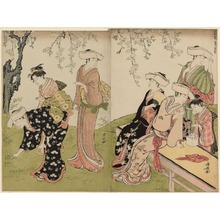Torii Kiyonaga: An Outing in Spring, from the series Beauties of the East as Reflected in Fashions (Fuzoku azuma no nishiki) - Art Institute of Chicago