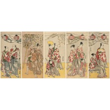 Torii Kiyonaga, 鳥居清長 (Torii Kiyonaga)による浮世絵「Eleven Actors Celebrating the Festival of the Shrine of the Soga Brothers」