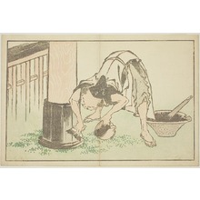 Japanischer Druck "Craftsman working on Temple, from The Picture Book of Realistic Paintings of Hokusai (Hokusai shashin gafu)" von Katsushika Hokusai, 葛飾北斎 (Katsushika Hokusai)