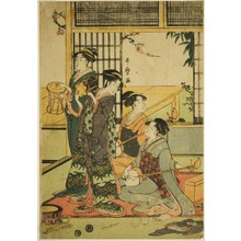 Japanese Print "Drums and Shamisen" by Kitagawa Utamaro, 喜多川歌麿 (Kitagawa Utamaro)