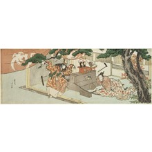 Katsushika Hokusai, 葛飾北斎 (Katsushika Hokusai)创作的日本版画《The Swordsmith Munechika and the God of Inari》