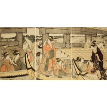 Kitagawa Utamaro: On top and beneath Ryogoku Bridge (Ryogokubashi no ue, shita) - Art Institute of Chicago