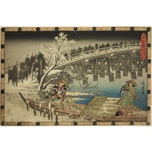 歌川広重: The Approach to the Night Attack, from the series The Forty-seven Samurai (Chushingura) - シカゴ美術館