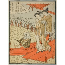 Estampe japonaise "Ono no Komachi at Seki Temple, from the series "The Seven Fashionable Komachi (Fûryû nana Komachi)"" par Isoda Koryusai, 磯田湖龍齋 (Isoda Kôryûsai)