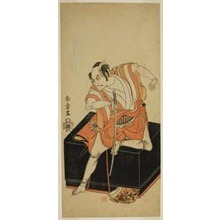 勝川春章: The Actor Nakamura Nakazo I as Izu no Jiro Disguised as Kemmaku no Sabu in the Play Edo-zakura Sono Omokage, Performed at the Nakamura Theater in the Fifth Month, 1769 - シカゴ美術館