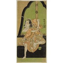 勝川春章: The Actor Onoe Kikugoro I as Ukishima Danjo (?) in the Play Shinasadame Soma no Mombi (?), Performed at the Ichimura Theater (?) in the Seventh Month, 1770 (?) - シカゴ美術館