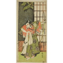 勝川春章: The Actor Otani Hiroji III as Kawazu no Saburo in the Play Myoto-giku Izu no Kisewata, Performed at the Ichimura Theater in the Eleventh Month, 1770 - シカゴ美術館
