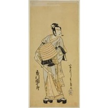 Katsukawa Shunsho: The Actor Ichikawa Danjuro V as Soga no Goro Disguised as a Komuso in the Play Sakai-cho Soga Nendaiki, Performed at the Nakamura Theater in the First Month, 1771 - Art Institute of Chicago