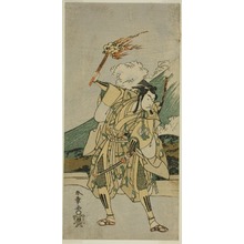 Katsukawa Shunsho: The Actor Ichikawa Monnosuke II as Soga no Goro Tokimune in the Play Haru wa Soga Akebono-zoshi (?), Performed at the Nakamura Theater (?) in the First Month, 1772 (?) - Art Institute of Chicago