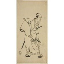 Katsukawa Shunsho: The Actor Arashi Otohachi I as Hotei Ichiemon in the Play Ayatsuri Kabuki Ogi, Performed at the Nakamura Theater in the Seventh Month, 1768 - Art Institute of Chicago