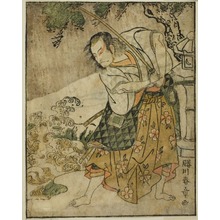 勝川春章: The Actor Ichikawa Danjuro V as Ogata no Sabura (?) in the Play Nue no Mori Ichiyo no Mato, Performed at the Nakamura Theater in the Eleventh Month, 1770 - シカゴ美術館