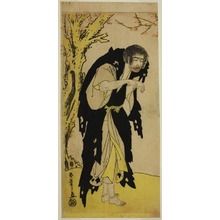 勝川春章: The Actor Ichikawa Monnosuke II as the Renegade Monk Zenjibo Disguised as Dainichibo in the Play Edo no Fuji Wakayagi Soga, Performed at the Nakamura Theater in the First Month, 1789 - シカゴ美術館