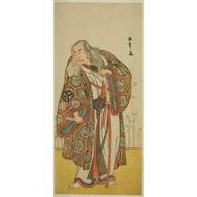 勝川春章: The Actor Nakamura Nakazo I as the Sword Master Takuma Genryu (?) in the Play Edo no Fuji Wakayagi Soga (?), Performed at the Nakamura Theater (?) in the First Month, 1789 (?) - シカゴ美術館