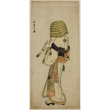 Japanese Print "The Actor Nakamura Nakazo I as Kakogawa Honzo in Komuso Attire in the Play Kanadehon Chushingura, Performed at the Ichimura Theater in the Seventh Month, 1783" by Katsukawa Shunsho, 勝川春章 (Katsukawa Shunshô)