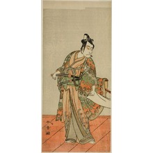 Katsukawa Shunsho, 勝川春章 (Katsukawa Shunshô)创作的日本版画《The Actor Ichikawa Danjuro V as Kudo Kanaishi (?) in the Play Izu-goyomi Shibai no Ganjitsu (?), Performed at the Morita Theater (?) in the Eleventh Month, 1772 (?)》