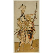 勝川春章: The Actor Ichikawa Raizo II as Murakami Hikoshiro Yoshiteru in the Play Oyoroi Ebido Shinozuka, Performed at the Nakamura Theater in the Eleventh Month, 1772 - シカゴ美術館