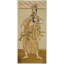 Katsukawa Shunsho: The Actor Arashi Sangoro II as Asahina Saburo in the Play Iro Maki-e Soga no Sakazuki, Performed at the Morita Theater in the First Month, 1773 - Art Institute of Chicago