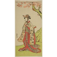 Estampe japonaise "The Actor Iwai Hanshiro IV as Princess Sakura (Sakura Hime) in the Play Wada Sakamori Eiga Kagami, Performed at the Nakamura Theater in the Third Month, 1773" par Katsukawa Shunsho, 勝川春章 (Katsukawa Shunshô)