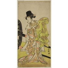 勝川春章: The Actor Yamashita Kinsaku II as Tsukimasu, Acting as Sakura-maru, in the Play Miya-bashira Iwao no Butai, Performed at the Morita Theater in the Seventh Month, 1773 - シカゴ美術館