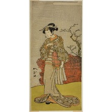 勝川春章: The Actor Yamashita Kinsaku II as Osaku (?) in the Play Onna Aruji Hatsuyuki no Sekai, Performed at the Morita Theater in the Eleventh Month, 1773 - シカゴ美術館