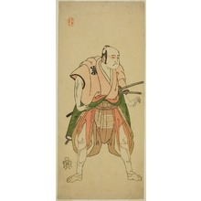 Katsukawa Shunsho: The Actor Bando Sampachi I as Yawata no Saburo (?) in the Play Shuen Soga Omugaeshi (?), Performed at the Ichimura Theater (?) in the Second Month, 1768 (?) - Art Institute of Chicago