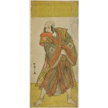 Katsukawa Shunsho, 勝川春章 (Katsukawa Shunshô)创作的日本版画《The Actor Ichikawa Danjuro V as Prince Koretaka Disguised as the Courier Izutsu Chuji, in the Play Yamato Kano Ariwara Keizu, Performed at the Nakamura Theater in the Fifth Month, 1781》