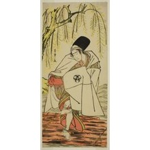 勝川春章: The Actor Bando Mitsugoro I as the Shinto Priest Goinosuke Disguised as the Spirit of a White Heron, in the Play Sakikaese Yuki no Miyoshino, Performed at the Morita Theater in the Eleventh Month, 1781 - シカゴ美術館