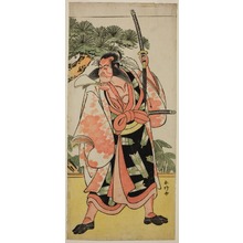 勝川春好: The Actor Ichikawa Danjuro V as Kajiwara Genta Kagesue in the Play Yuki Nazuna Saiwai Soga, Performed at the Kiri Theater in the First Month, 1787 - シカゴ美術館