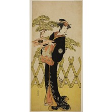 勝川春好: The Actor Segawa Tomisaburo II as Lady Masago (Masago Gozen) (?) in the Play Genji Saiko Kogane no Tachibana (?), Performed at the Ichimura Theater (?) in the Eleventh Month, 1788 (?) - シカゴ美術館