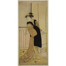 Japanischer Druck "The Actor Segawa Kikunojo III as Otoma (?) in the Play Sayo no Nakayama Hiiki no Tsurigane (?), Performed at the Nakamura Theater (?) in the Eleventh Month, 1790 (?)" von Katsukawa Shun'ei, 勝川春英 (Katsukawa Shun'ei)