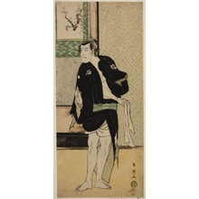 勝川春英: The Actor Ichikawa Komazo II as Soga no Dozaburo Disguised as the Ruffian Tobei (?) in the Play Haru no Nishi Date-zome Soga (?), Performed at the Nakamura Theater (?) in the First Month, 1790 (?) - シカゴ美術館